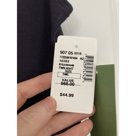 NWT Eileen Fisher Organic Cotton Lycra Twilight Blue Round Neck Tank Top Small - Picture 4 of 9